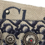 クリスチャン・ディオール Christian Dior サドルバッグミニ M0456CTZQ アイボリー/ネイビー GD金具 オブリークキャンバス レディース ショルダーバッグ