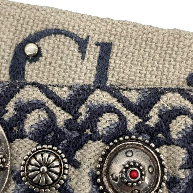 クリスチャン・ディオール Christian Dior サドルバッグミニ M0456CTZQ アイボリー/ネイビー GD金具 オブリークキャンバス レディース ショルダーバッグ