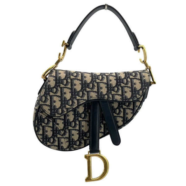 クリスチャン・ディオール Christian Dior サドルバッグミニ M0456CTZQ アイボリー/ネイビー GD金具 オブリークキャンバス レディース ショルダーバッグ