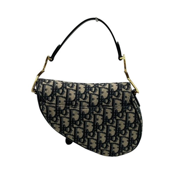 クリスチャン・ディオール Christian Dior サドルバッグミニ M0456CTZQ アイボリー/ネイビー GD金具 オブリークキャンバス レディース ショルダーバッグ