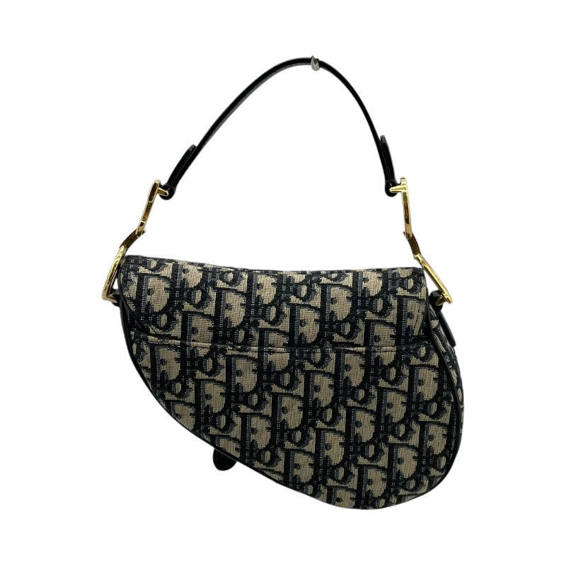 クリスチャン・ディオール Christian Dior サドルバッグミニ M0456CTZQ アイボリー/ネイビー GD金具 オブリークキャンバス レディース ショルダーバッグ