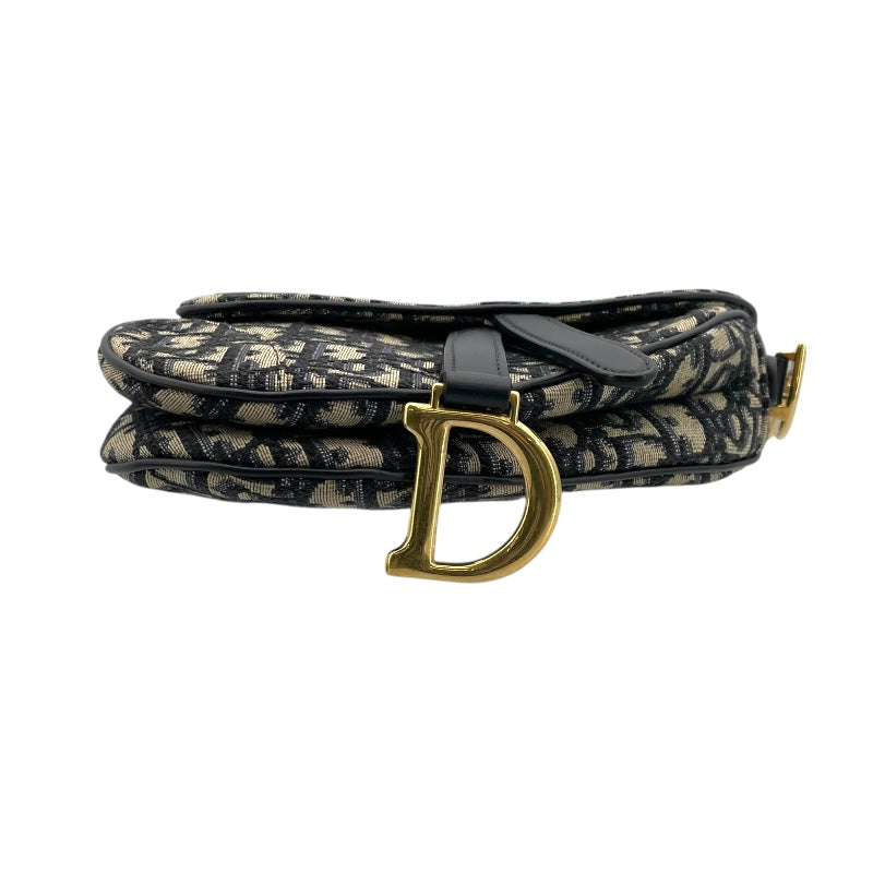 クリスチャン・ディオール Christian Dior サドルバッグミニ M0456CTZQ アイボリー/ネイビー GD金具 オブリークキャンバス レディース ショルダーバッグ