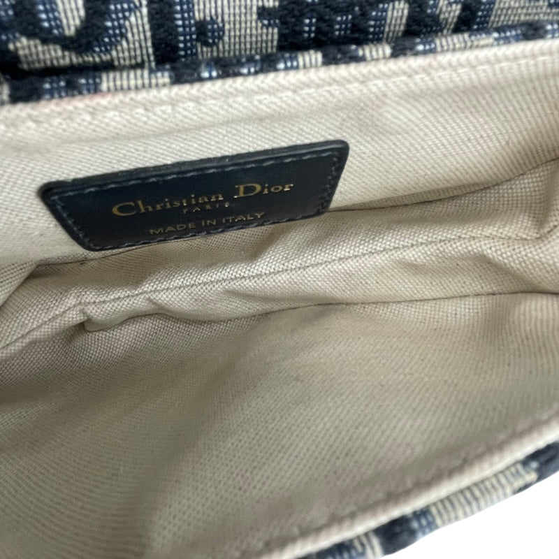 クリスチャン・ディオール Christian Dior サドルバッグミニ M0456CTZQ アイボリー/ネイビー GD金具 オブリークキャンバス レディース ショルダーバッグ
