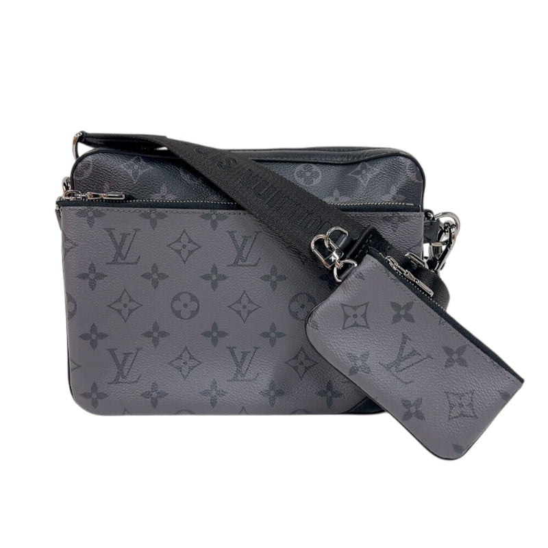 ルイ・ヴィトン LOUIS VUITTON トリオ･メッセンジャー M69443 ブラック/グレー　シルバー金具 モノグラム・エクリプス メンズ ショルダーバッグ