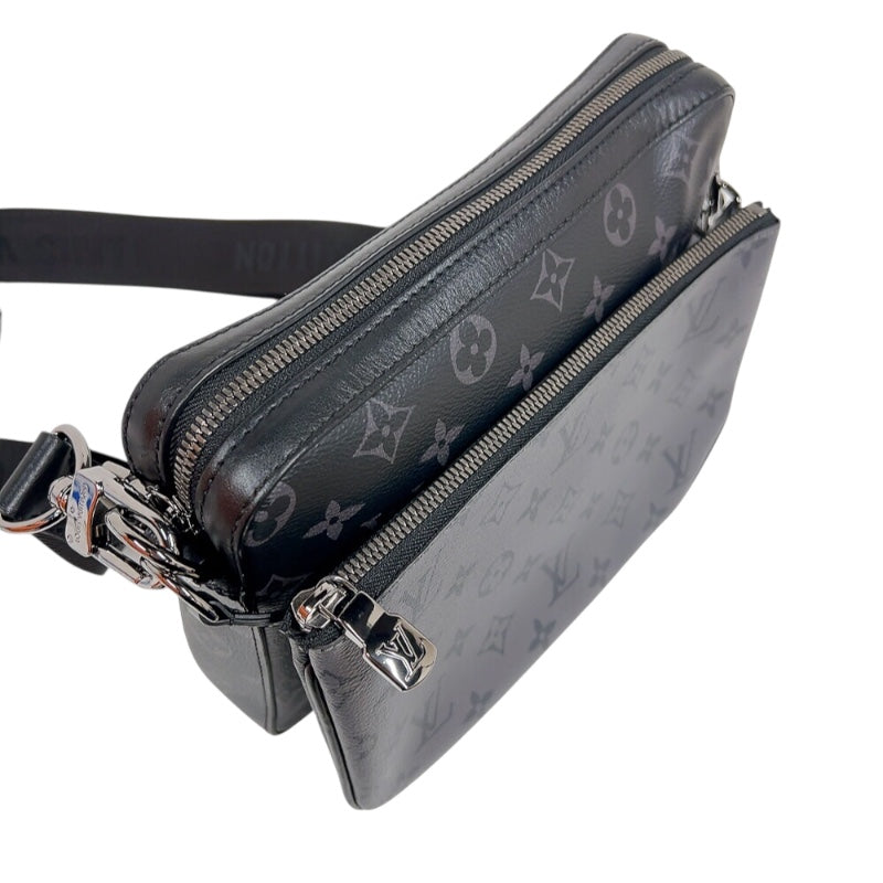 ルイ・ヴィトン LOUIS VUITTON トリオ･メッセンジャー M69443 ブラック/グレー　シルバー金具 モノグラム・エクリプス メンズ ショルダーバッグ
