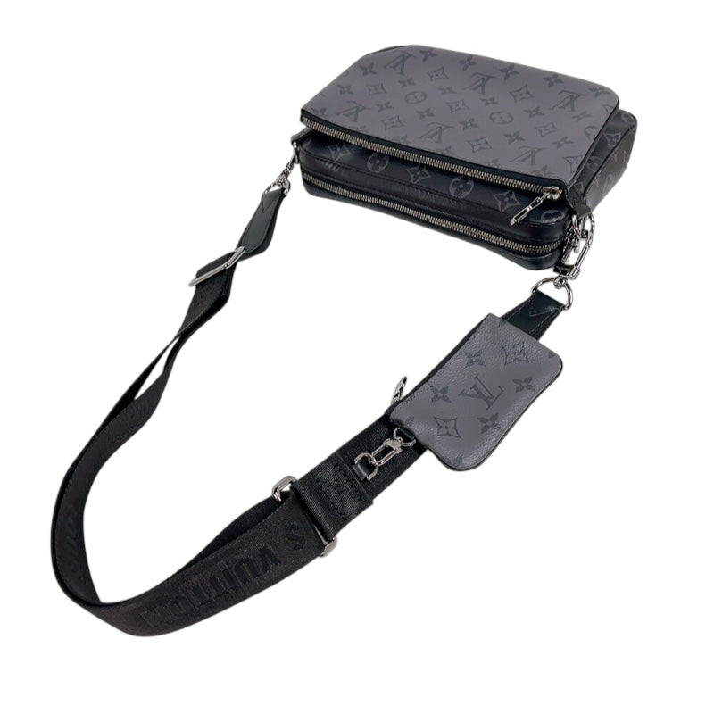 ルイ・ヴィトン LOUIS VUITTON トリオ･メッセンジャー M69443 ブラック/グレー　シルバー金具 モノグラム・エクリプス メンズ ショルダーバッグ