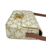 セリーヌ CELINE ショルダーバッグクロード 104142 ホワイト GD金具 トリオンフキャンバス/カーフスキン レディース ショルダーバッグ