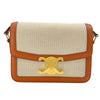 セリーヌ CELINE クラシックトリオンフバッグ 188882 ベージュxタン GD金具 キャンバス/カーフ レディース ショルダーバッグ