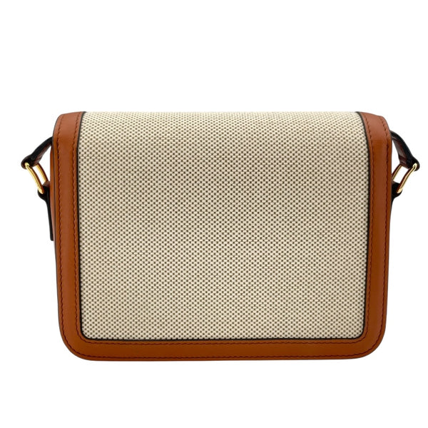 セリーヌ CELINE クラシックトリオンフバッグ 188882 ベージュxタン GD金具 キャンバス/カーフ レディース ショルダーバッグ