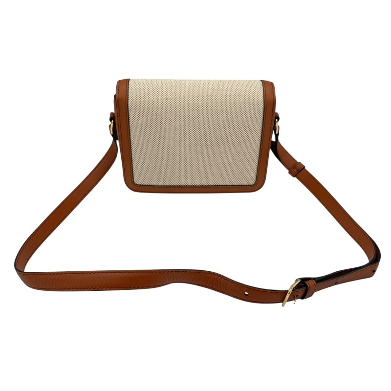 セリーヌ CELINE クラシックトリオンフバッグ 188882 ベージュxタン GD金具 キャンバス/カーフ レディース ショルダーバッグ