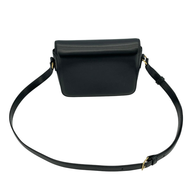 セリーヌ CELINE ティーン トリオンフ バッグ 188423 ブラック GD金具 シャイニーカーフスキン レディース ショルダーバッグ
