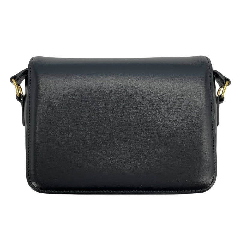 セリーヌ CELINE ティーン トリオンフ バッグ 188423 ブラック GD金具 シャイニーカーフスキン レディース ショルダーバッグ