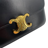 セリーヌ CELINE ティーン トリオンフ バッグ 188423 ブラック GD金具 シャイニーカーフスキン レディース ショルダーバッグ