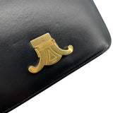 セリーヌ CELINE ティーン トリオンフ バッグ 188423 ブラック GD金具 シャイニーカーフスキン レディース ショルダーバッグ