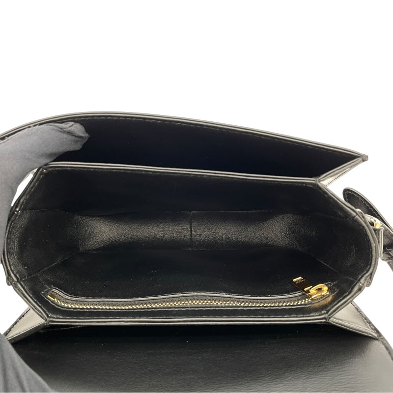 セリーヌ CELINE ティーン トリオンフ バッグ 188423 ブラック GD金具 シャイニーカーフスキン レディース ショルダーバッグ