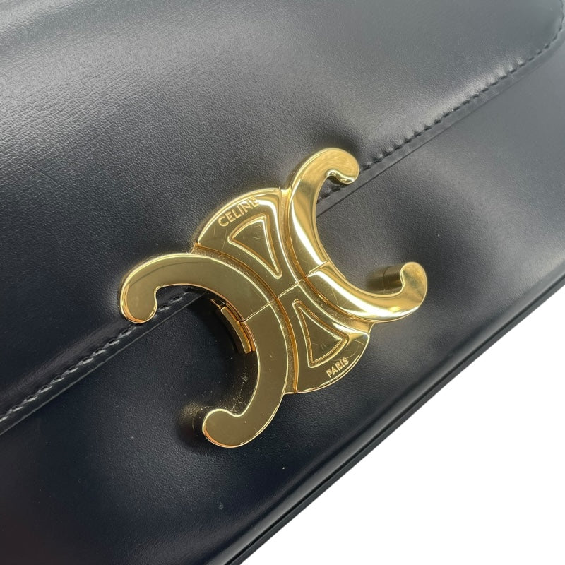 セリーヌ CELINE ショルダーバッグ クロード 194143 ブラック GD金具 シャイニーカーフ レディース ショルダーバッグ