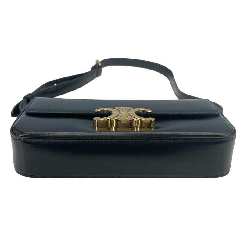 セリーヌ CELINE ショルダーバッグ クロード 194143 ブラック GD金具 シャイニーカーフ レディース ショルダーバッグ