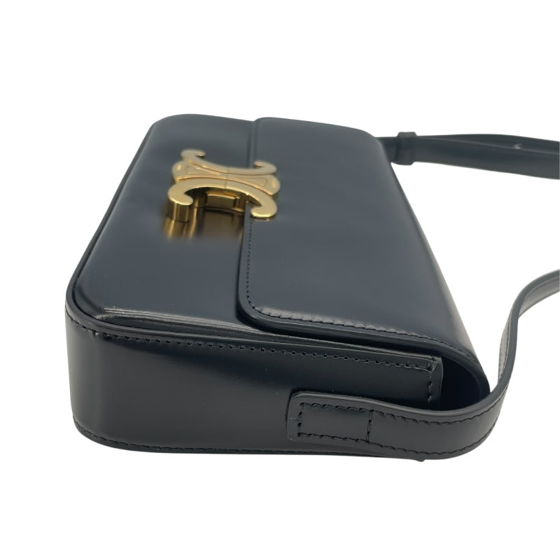 セリーヌ CELINE ショルダーバッグ クロード 194143 ブラック GD金具 シャイニーカーフ レディース ショルダーバッグ