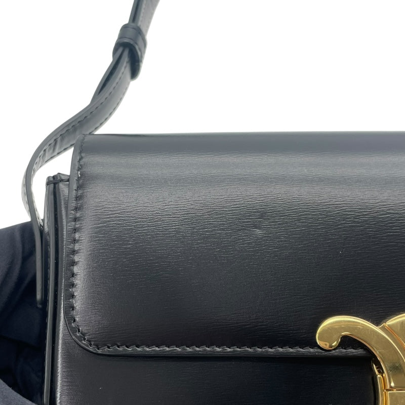 セリーヌ CELINE ショルダーバッグ クロード 194143 ブラック GD金具 シャイニーカーフ レディース ショルダーバッグ