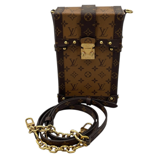 ルイ・ヴィトン LOUIS VUITTON ポシェット・トランク・ヴェルティカル M67873 ブラウン モノグラム・リバース レディース ショルダーバッグ