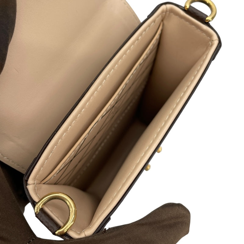 ルイ・ヴィトン LOUIS VUITTON ポシェット・トランク・ヴェルティカル M67873 ブラウン モノグラム・リバース レディース ショルダーバッグ