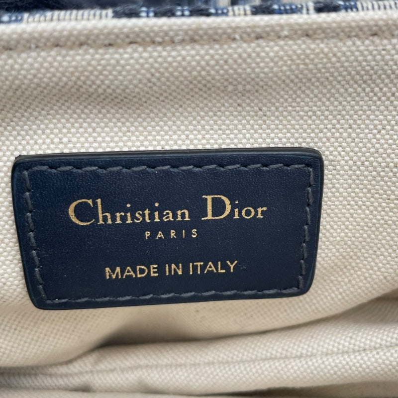 クリスチャン・ディオール Christian Dior ミニサドルバッグ M0447CTZQ ネイビー アイボリー GD金具 オブリークジャガード レディース ハンドバッグ