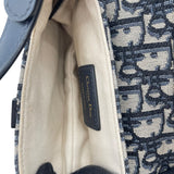 クリスチャン・ディオール Christian Dior ミニサドルバッグ M0447CTZQ ネイビー アイボリー GD金具 オブリークジャガード レディース ハンドバッグ