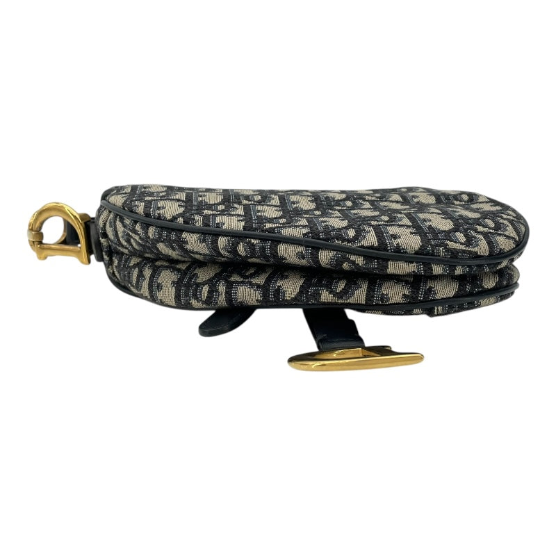 クリスチャン・ディオール Christian Dior ミニサドルバッグ M0447CTZQ ネイビー アイボリー GD金具 オブリークジャガード レディース ハンドバッグ
