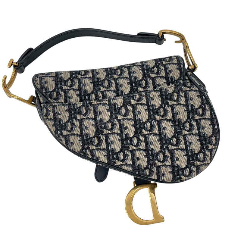 クリスチャン・ディオール Christian Dior ミニサドルバッグ M0447CTZQ ネイビー アイボリー GD金具 オブリークジャガード レディース ハンドバッグ