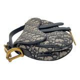 クリスチャン・ディオール Christian Dior ミニサドルバッグ M0447CTZQ ネイビー アイボリー GD金具 オブリークジャガード レディース ハンドバッグ