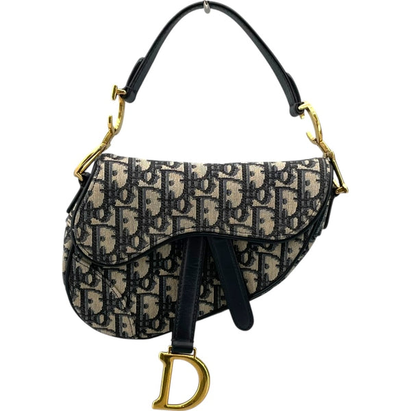 クリスチャン・ディオール Christian Dior サドルバッグミニ M0447CTZQ アイボリー ネイビー GD金具 オブリークジャガード レディース ハンドバッグ