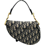 クリスチャン・ディオール Christian Dior サドルバッグミニ M0447CTZQ アイボリー ネイビー GD金具 オブリークジャガード レディース ハンドバッグ