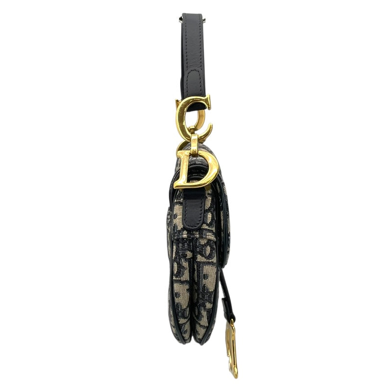 DIOR/ChristianDior(ディオール/クリスチャンディオール) ショルダーバッグ サドルバッグ ネイビー×アイボリー レザー ディオール/クリスチャンディオール/ショルダーバッグ/サドルバッグ