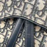 クリスチャン・ディオール Christian Dior サドルバッグミニ M0447CTZQ アイボリー ネイビー GD金具 オブリークジャガード レディース ハンドバッグ