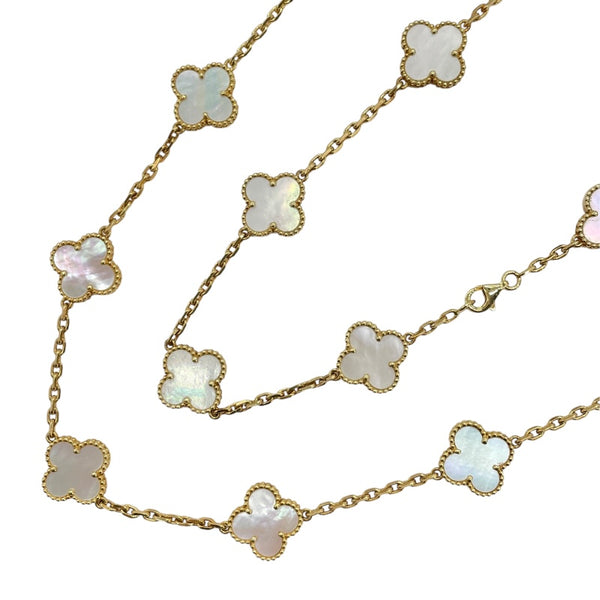 ヴァンクリーフ＆アーペル Van Cleef & Arpels ヴィンテージアルハンブラロングネックレス20P イエローゴールド G750 マザー オブ パール ジュエリー