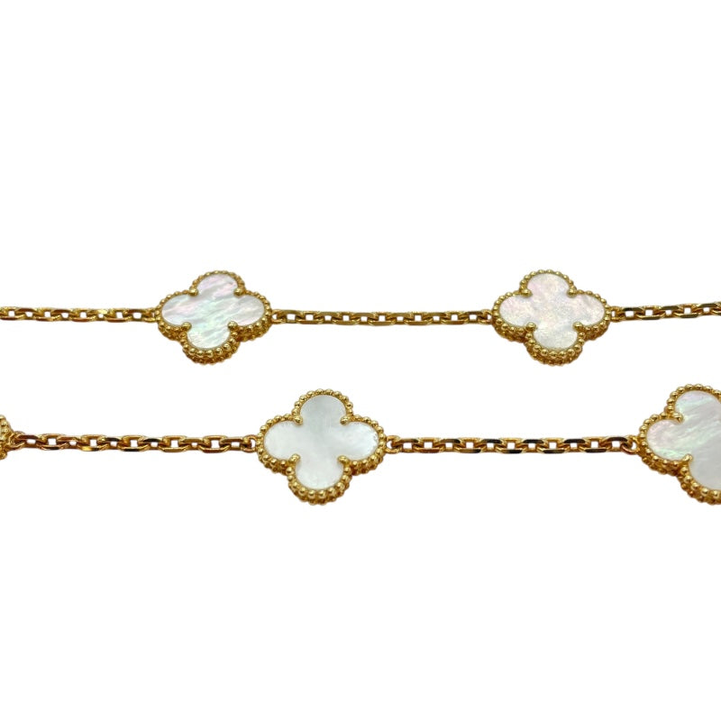 ヴァンクリーフ＆アーペル Van Cleef & Arpels ヴィンテージアルハンブラロングネックレス20P イエローゴールド G750 マザー オブ パール ジュエリー