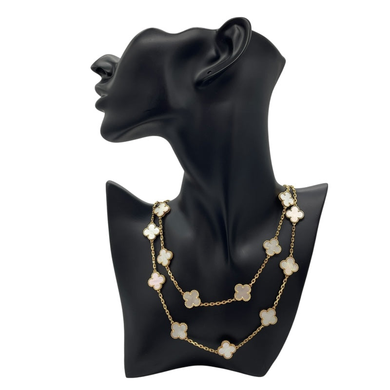 ヴァンクリーフ＆アーペル Van Cleef & Arpels ヴィンテージアルハンブラロングネックレス20P イエローゴールド G750 マザー オブ パール ジュエリー