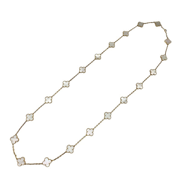 ヴァンクリーフ＆アーペル Van Cleef & Arpels ヴィンテージアルハンブラロングネックレス20P イエローゴールド G750 マザー オブ パール ジュエリー