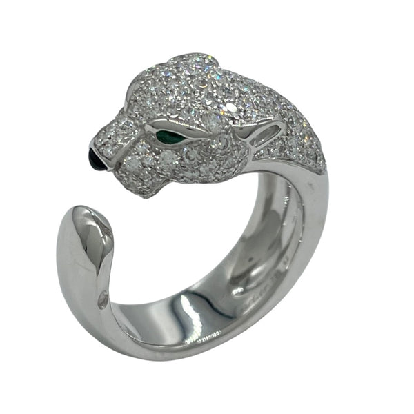 カルティエ Cartier パンテールドゥカルティエリングM ホワイトゴールド Au750 オニキス ジュエリー