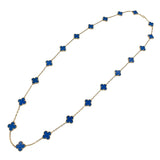 ヴァンクリーフ＆アーペル Van Cleef & Arpels ヴィンテージアルハンブラロングネックレス 20モチーフ ブルーアゲート ゴールド Au750 ジュエリー