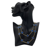 ヴァンクリーフ＆アーペル Van Cleef & Arpels ヴィンテージアルハンブラロングネックレス 20モチーフ ブルーアゲート ゴールド Au750 ジュエリー