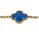 ヴァンクリーフ＆アーペル Van Cleef & Arpels ヴィンテージアルハンブラロングネックレス 20モチーフ ブルーアゲート ゴールド Au750 ジュエリー