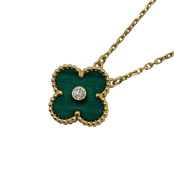 ヴァンクリーフ＆アーペル Van Cleef & Arpels ヴィンテージアルハンブラネックレス ゴールド Au750 マラカイト ジュエリー