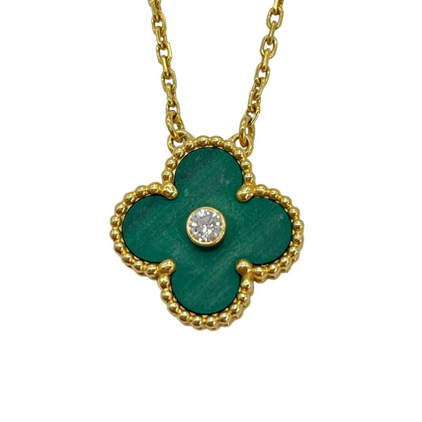 ヴァンクリーフ＆アーペル Van Cleef & Arpels ヴィンテージアルハンブラネックレス ゴールド Au750 マラカイト ジュエリー