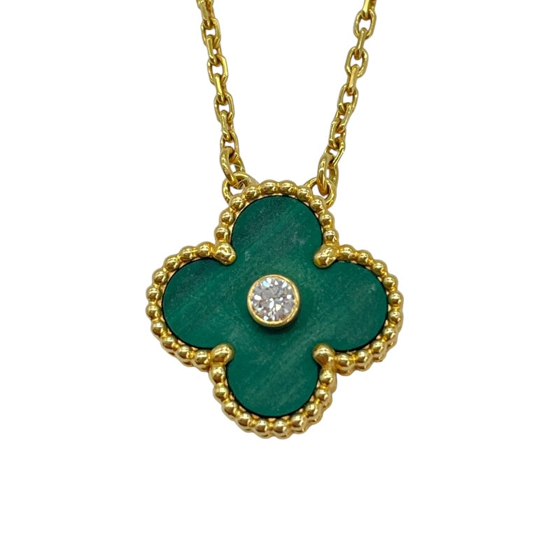 ヴァンクリーフ＆アーペル Van Cleef & Arpels ヴィンテージアルハンブラネックレス ゴールド Au750 マラカイト ジュエリー