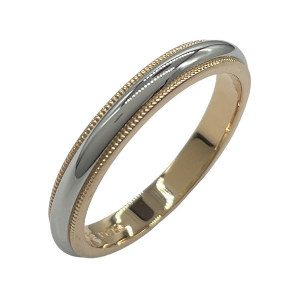 ティファニー TIFFANY＆CO ミルグレインクラシックリング イエローゴールド プラチナ Au750/Pt950 ジュエリー