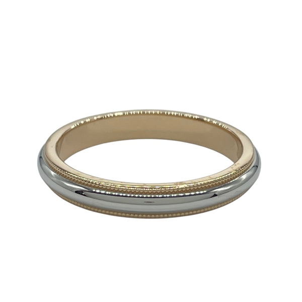 ティファニー TIFFANY＆CO ミルグレインクラシックリング イエローゴールド プラチナ Au750/Pt950 ジュエリー