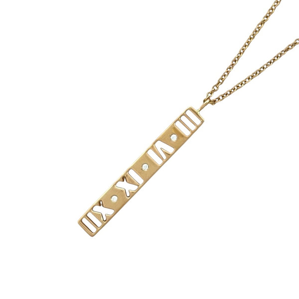 ティファニー TIFFANY＆CO アトラスバー 3Pダイヤ ネックレス ピンクゴールド Au750 ダイヤモンド ジュエリー