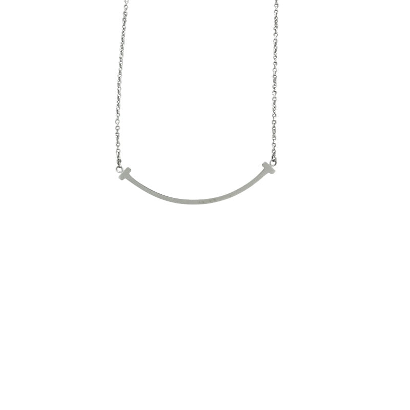 ティファニー TIFFANY＆CO Tスマイルネックレス スモール ホワイトゴール Au750 ジュエリー