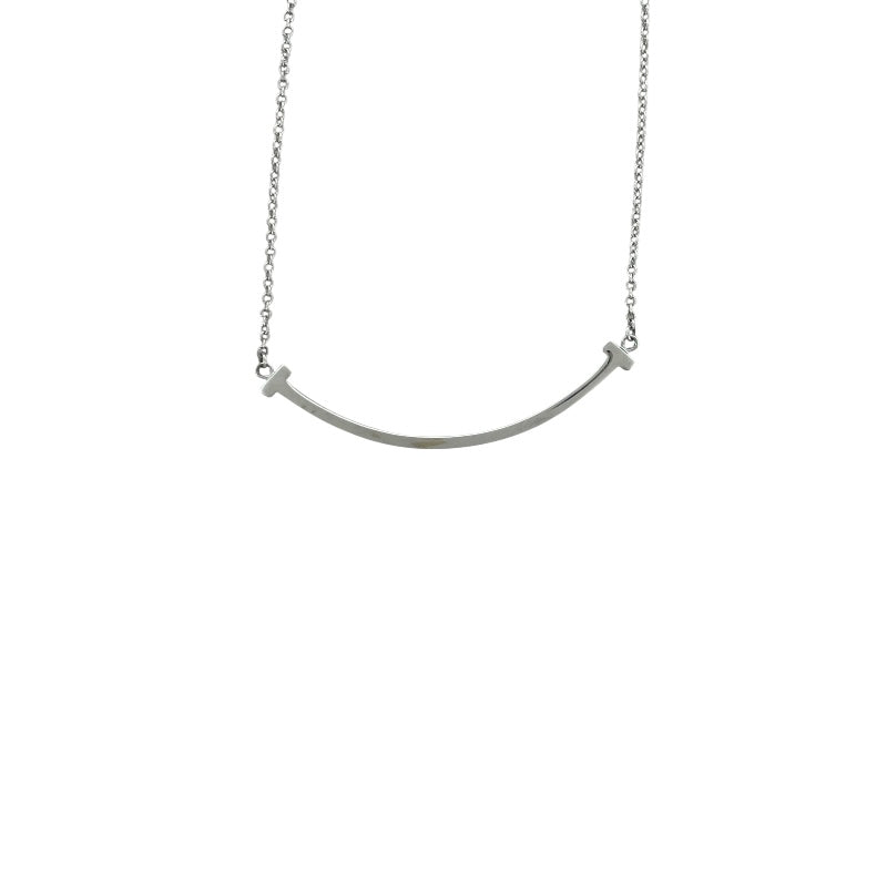 ティファニー TIFFANY＆CO Tスマイルネックレス スモール ホワイトゴール Au750 ジュエリー